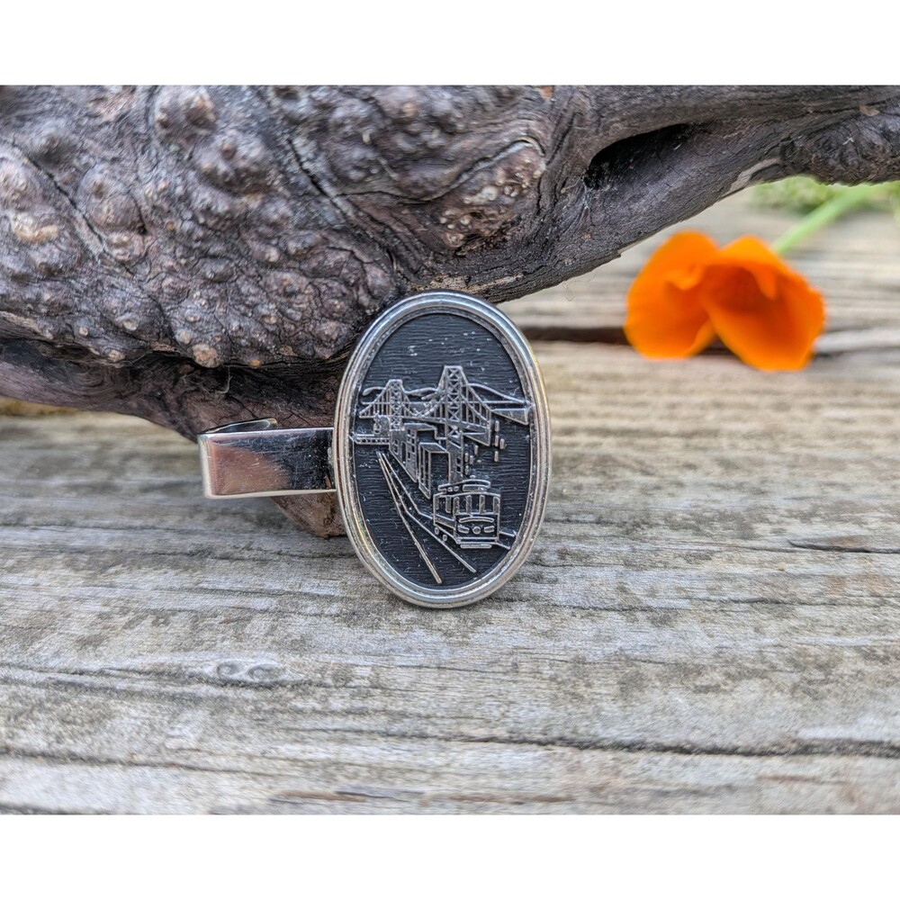 Vintage San Francisco Street Scene Tie Clip, Great Gift For Dad
